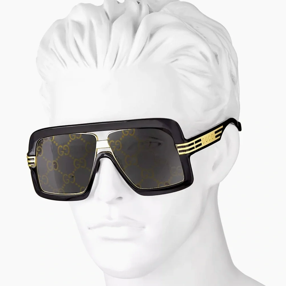 Gucci 60MM multi logo Mask Sunglasses